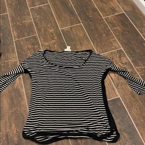 Stored black and white shirt